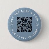 飲買みバチェロレッテQRコード 缶バッジ (正面)