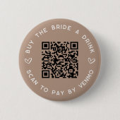飲買みバチェロレッテQRコード 缶バッジ (正面)