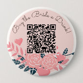 飲買み酒venmo qrコード 缶バッジ (正面)