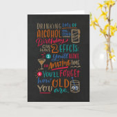 飲酒ユーモアのある誕生日カード カード (黄色い花)