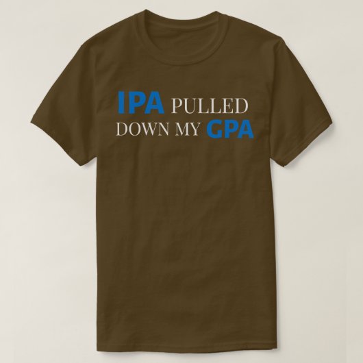 飲酒ユーモアIPA GPA Tシャツ (デザイン正面)