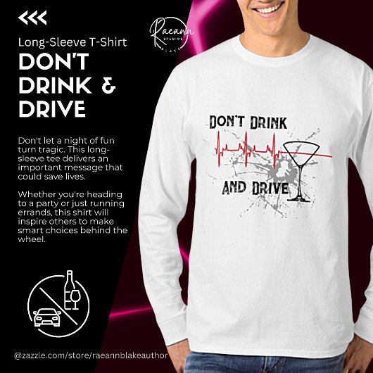 飲酒運転防止メッセージ長袖Tシャツ Tシャツ