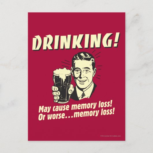 飲酒:記憶喪失を悪化させる ポストカード (正面)