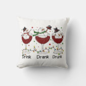 飲間抜けむ、飲む、飲雪だるま クッション (正面)