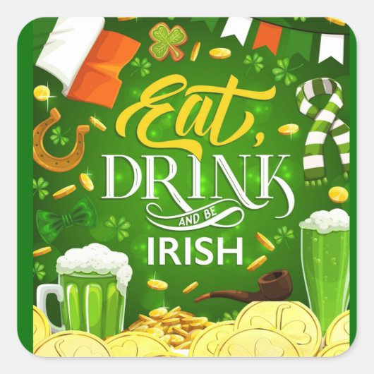 飲食べみとアイルランド人 スクエアシール (正面)