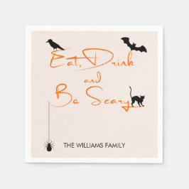 飲食べみと怖いハロウィーン紙ナプキンス スタンダードカクテルナプキン