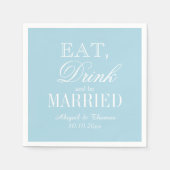飲食べみと軽い結婚したブルーの結婚式 スタンダードカクテルナプキン (正面)
