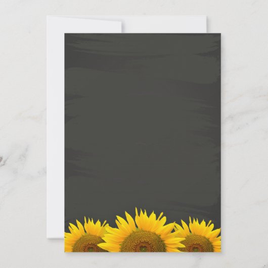 飲食べみとBeチョーク結婚したボードひまわり 招待状 (裏面)