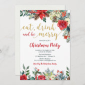 飲食べみながらフローラメリー·クリスマス·パーティー 招待状 (正面/裏面)