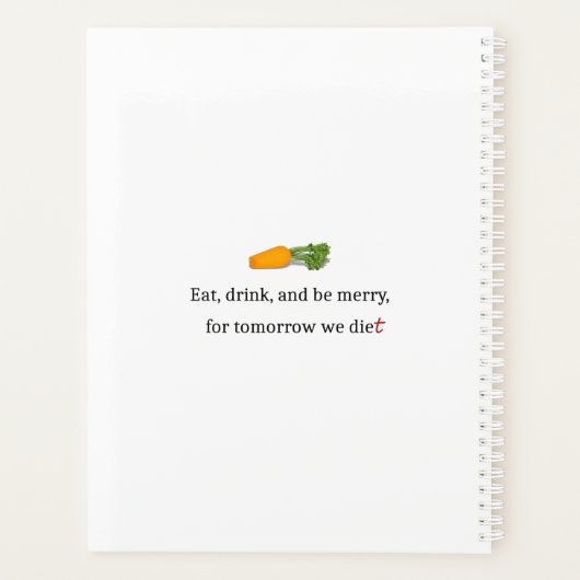 「飲食べみなさメリーい、明日のために我々のダイエット」 プランナー手帳 (裏面)