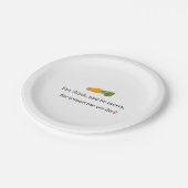 「飲食べみなさメリーい、明日のために我々のダイエット」 ペーパープレート (アングル)