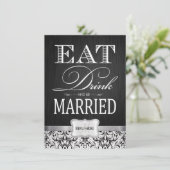飲食べみな結婚したがら白黒ダマスクを飲む 招待状 (スタンド正面)