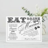 飲食べみタイポグラフィ結婚式の招待になる 招待状 (スタンド正面)