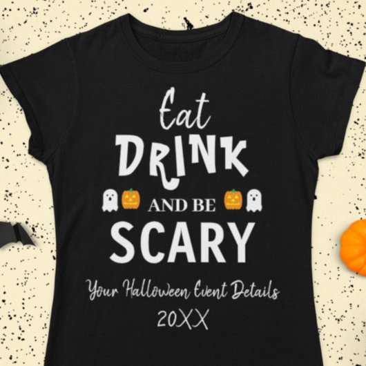 飲食べみ怖いハロウィーン Tシャツ