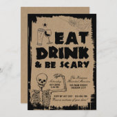 飲食べみ怖がる大人ハローウィンパーティ 招待状 (正面/裏面)