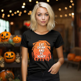 飲食べみ楽しいハロウィンTシャツ Tシャツ