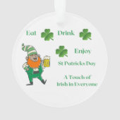飲食べみ楽しむてHappy St. Patricks Day on an オーナメント (裏面)