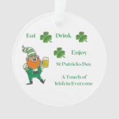 飲食べみ楽しむてHappy St. Patricks Day on an オーナメント (正面)