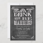 飲食べみ水結婚したをチャルクボード招待状結婚ズ 招待状 (正面)