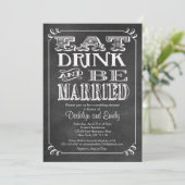 飲食べみ水結婚したをチャルクボード招待状結婚ズ 招待状 (スタンド正面)