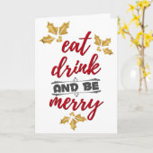 飲食べみ物とビー,メリーフェスティバルの祝日,クリスマス カード (黄色い花)