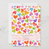 飲食べみ物と愛のハート水の色のバレンタインのパーティー 招待状 (裏面)