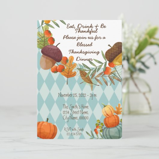 飲食べみ物と感謝の招待状 招待状 (スタンド正面)