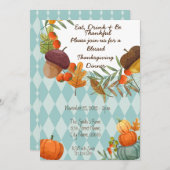 飲食べみ物と感謝の招待状 招待状 (正面/裏面)