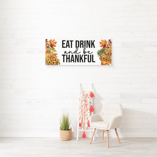 飲食べみ物と感謝の秋パーティー 横断幕 (インサイチュ)