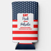 飲食べみ物と7月4日の愛国心 スリム缶クーラー (正面)