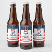 飲食べみ物と7月4日の愛国心 ビールラベル (ボトル)
