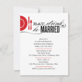 飲食べみ物のリハーサルディナー結婚した招待状 招待状 (正面)