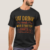 飲食べみ物及び衣服伸縮性パンおもしろいツ Tシャツ (正面)