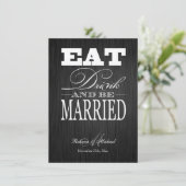 飲食べみ込み結婚した-エレガント金属金ゴールド 招待状 (スタンド正面)