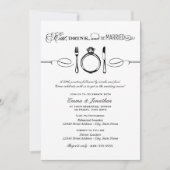 飲食べみ酒と黒のリハ結婚したーサルディナー 招待状 (正面)