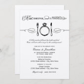 飲食べみ酒と黒のリハ結婚したーサルディナー 招待状 (正面/裏面)