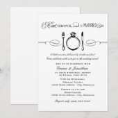 飲食べみ酒と黒のリハ結婚したーサルディナー 招待状 (正面/裏面)