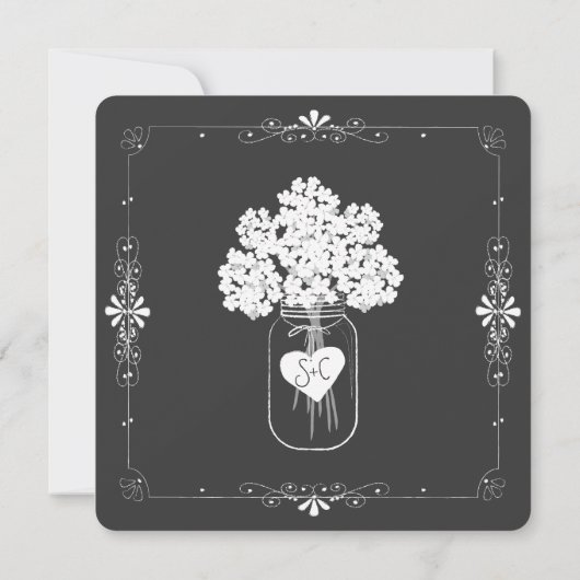 飲食べみ酒やチャルクボード結婚したスタイル結婚ズ 招待状 (裏面)