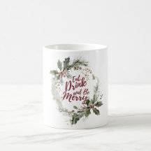 飲食べみ酒を飲み楽しいクリスマスのマグカップ