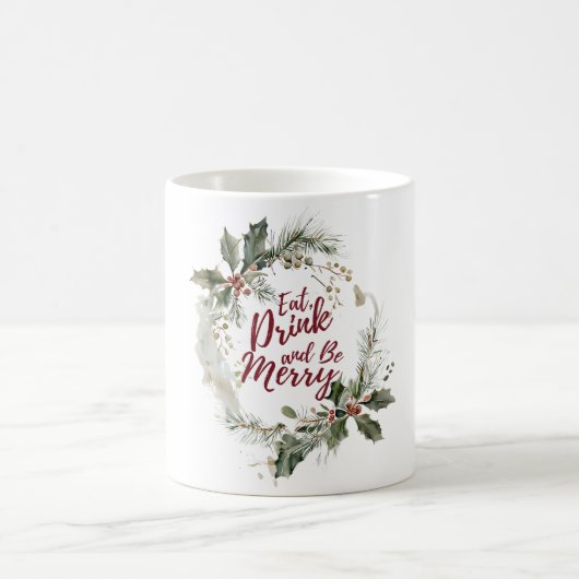 飲食べみ酒を飲み楽しいクリスマスのマグカップ コーヒーマグカップ (中央)
