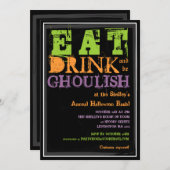 飲食べみ飲み満杯!ハローウィンパーティ 招待状 (正面/裏面)