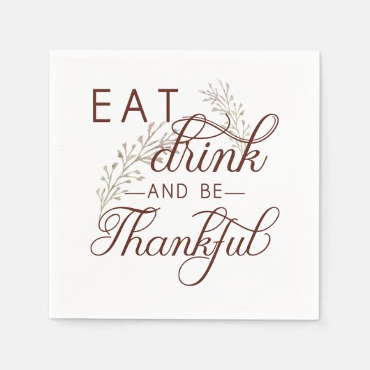 飲食べみ、感謝する スタンダードカクテルナプキン (正面)