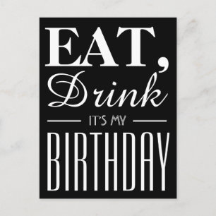 飲食べむ私の誕生日招待状 インビテーションポストカード