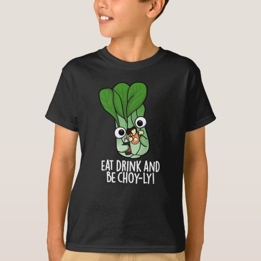 飲食べんでチョイおもしろいーVeggie Punダークブルー Tシャツ (正面)