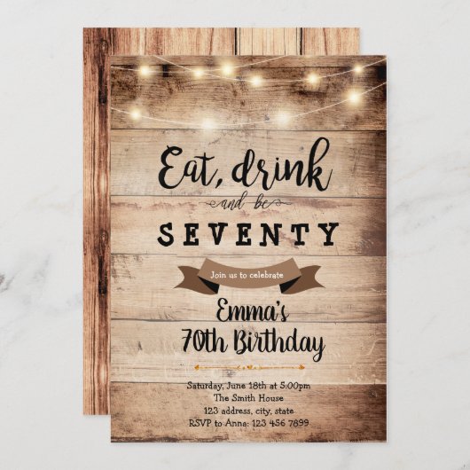 飲食べんでメリー大人の誕生日を迎える 招待状 (正面/裏面)