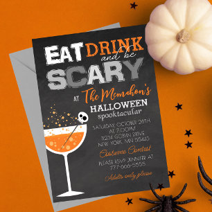 飲食べんで怖いハロウィン大人のパーティー 招待状