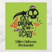 飲食べんで怖いハロウィン ワインラベル (シングルラベル)