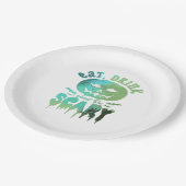 飲食べんで怖いハロウィーンの明かりになる ペーパープレート (アングル)