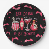 飲食べんで怖いハロウィーンカクテル ペーパープレート (正面)