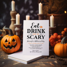飲食べんで怖いハロウィーン白タイポグラフィ